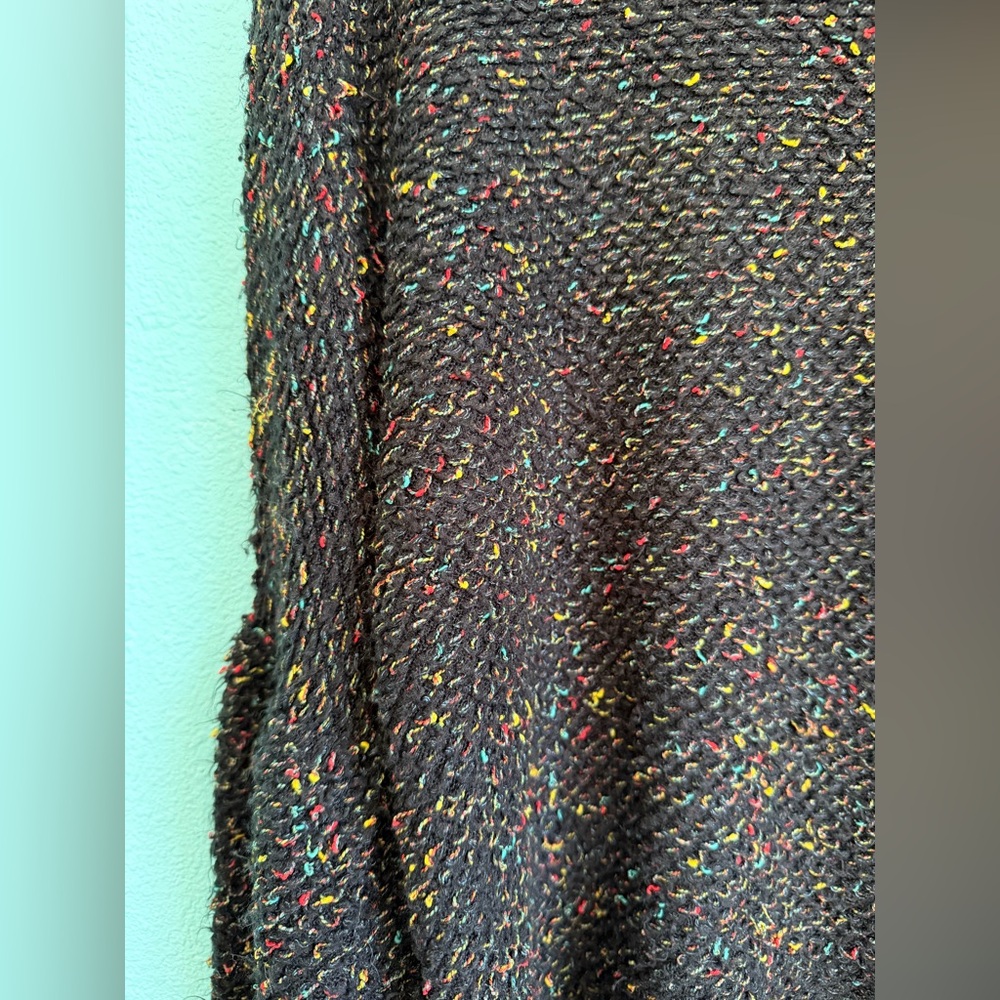 Anthropologie Blue Tassel Balloon Sleeve Sweater, Black/Multi - Picture 5 of 6